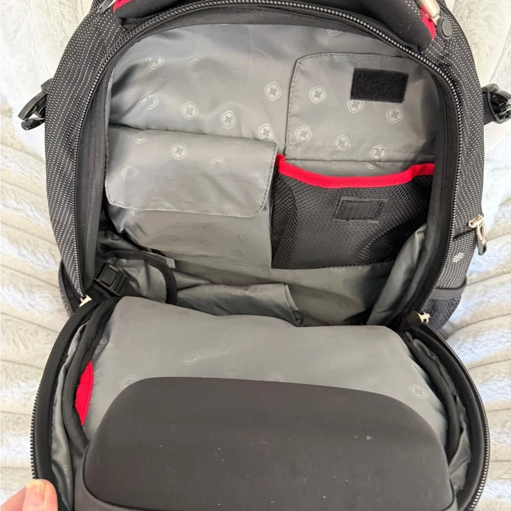 SwissGear Black Backpack — Padded Laptop & Travel Organizer